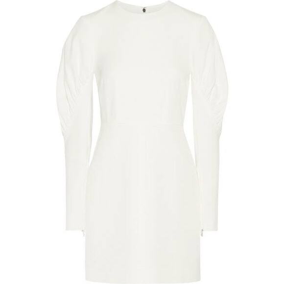 Tibi Florence White Long Puff Sleeve Mini Dress Size 2 - Picture 3 of 13